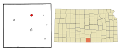 Harper County Kansas Incorporated and Unincorporated areas Harper Highlighted.svg