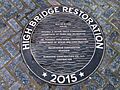 High Bridge re-opening - plaque High Bridge Restoration