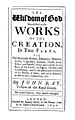 John Ray Wisdom of God