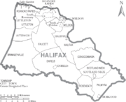 Archivo:Map of Halifax County North Carolina With Municipal and Township Labels