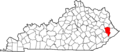 Map of Kentucky highlighting Floyd County