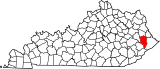 Map of Kentucky highlighting Floyd County.svg