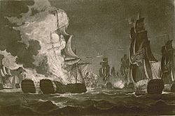 Archivo:Navio Real Carlos y San Hermenegildo en llamas