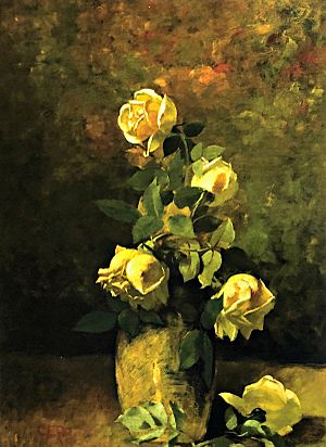 Archivo:Yellow roses in a vase Charles E Porter