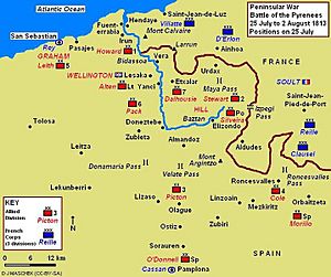 Archivo:Battle of the Pyrenees 1813 Map