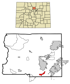 Boulder County Colorado Incorporated and Unincorporated areas Eldorado Springs Highlighted.svg