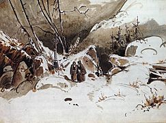Carl Blechen - Alpine Pass in Winter with Monks - WGA02252