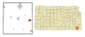 Labette County Kansas Incorporated and Unincorporated areas Oswego Highlighted