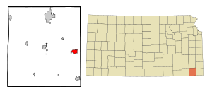 Archivo:Labette County Kansas Incorporated and Unincorporated areas Oswego Highlighted