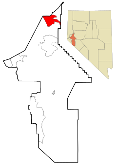 Lyon County Nevada Incorporated and Unincorporated areas Fernley Highlighted.svg