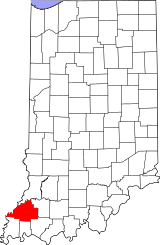 Map of Indiana highlighting Gibson County.svg