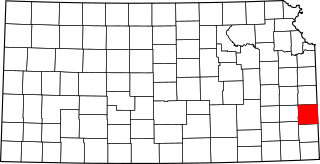 Map of Kansas highlighting Bourbon County.svg