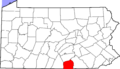 Map of Pennsylvania highlighting Adams County
