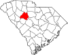 Mapa de Carolina del Sur con la ubicación del condado de Newberry