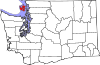 Mapa de Washington con la ubicación del condado de San Juan