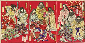 Archivo:Meiji-tenno among kami and emperors