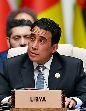 Mohamed al-Menfi Summit of NAM Contact Group on fight against COVID-19 73 (cropped).jpg