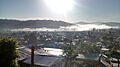 Niebla sobre el río andalién en la ciudad de Concepción 