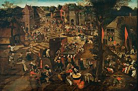 Pieter Brueghel II (The Younger) - A Village Fair (Village festival in Honour of Saint Hubert and Saint Anthony) - Google Art Project