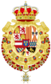 Royal Greater Coat of Arms of Spain (1700-1761) Version with Golden Fleece and Holy Spirit Collars