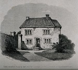 Archivo:The cottage in Wrington, where John Locke was born. Etching. Wellcome V0018879