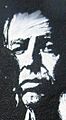 Visage de Bernard Maris sur une fresque d'hommage à Charlie Hebdo