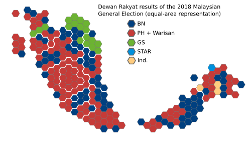 Dewan Rakyat 2018 Equal Area.svg
