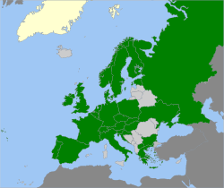 Lugares en países europeos donde se ha documentado la presencia del hongo.