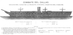 Archivo:Estado del casco de la fragata Almansa después del Combate