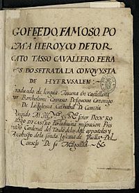 Archivo:Goffedo Famoso, manuscrito de Bartolomé Cairasco de Figueroa