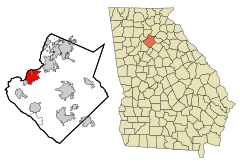 Gwinnett County Georgia Incorporated and Unincorporated areas Duluth Highlighted.svg