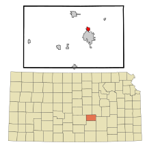 Harvey County Kansas Incorporated and Unincorporated areas North Newton Highlighted.svg