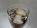 Iced tea with ice cubes