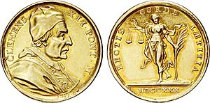 Archivo:Médaille en or à l'effigie du Pape Clément XII, 1730