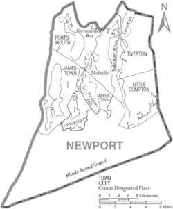 Archivo:Map of Newport County Rhode Island With Municipal Labels