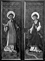 Master of Arguis - Exterior of a Triptych with Saints Lawrence and Leonard - Walters 37868 - Closed
