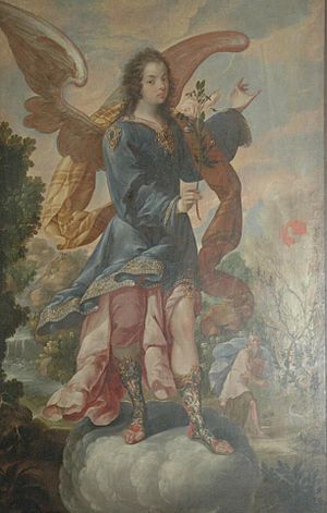 Archivo:Pintura del Celebre Pintor Villalpando, Arcángel Barraquiel.