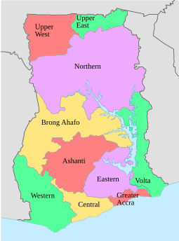 Divisiones administrativas de Ghana.