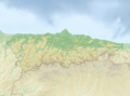 Relief map of Spain Asturien