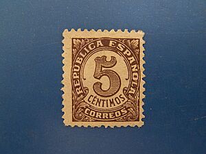Archivo:Sello 5 céntimos República Española, 1938
