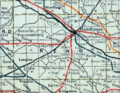 Stouffer's Railroad Map of Kansas 1915-1918 Reno County