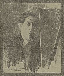 1928-11-29, El Liberal, Magnífico autorretrato de Ángel de la Fuente, que forma parte de la interesante colección de autorretratos expuesta en el salón de exposiciones de ''Heraldo de Madrid'' (cropped).jpg