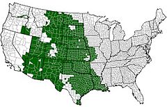 Distribución de A. woodhousii en Estados Unidos