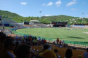 Archivo:Beausejour Stadium hosting a cricket match