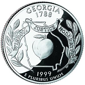Archivo:Georgia quarter, reverse side, 1999