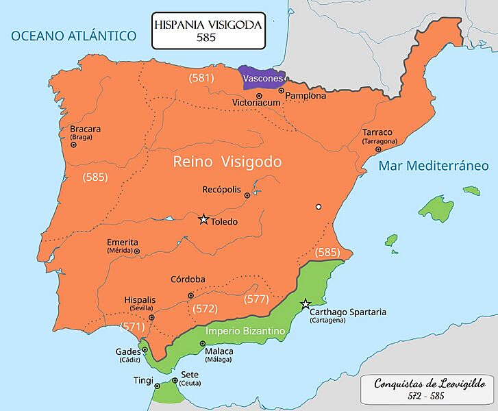 Hispania visigoda en el 585
