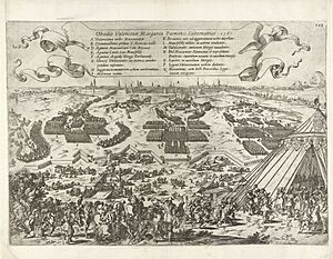 Archivo:Inname van Valenciennes, 1567 Obsidio Valencenae, Margarita Parmensi Gubernatrice. 1567 (titel op object), RP-P-1904-3609