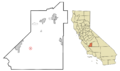Kings County California Incorporated and Unincorporated areas Kettleman City Highlighted