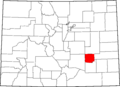 Map of Colorado highlighting Crowley County