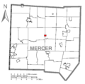 Map of Fredonia, Mercer County, Pennsylvania Highlighted